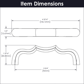 Trellis Collection Pull 3-3/4'' cc Matte Black Finish B076140-MB