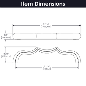 Trellis Collection Pull 5-1/16'' cc Satin Nickel Finish B076141-SN
