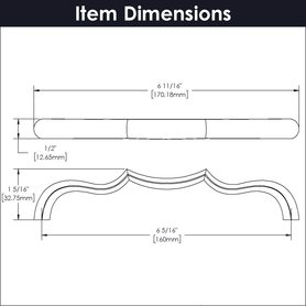 Trellis Collection Pull 6-5/16'' cc Polished Nickel Finish B076142-14