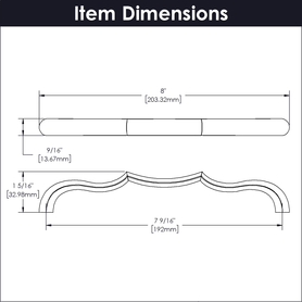 Trellis Collection Pull 7-9/16'' cc Polished Nickel Finish B076143-14