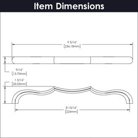 Trellis Collection Pull 8-13/16'' cc Brushed Golden Brass Finish B076144-BGB