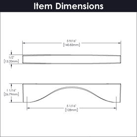 Channel Collection Pull 5-1/16'' cc Satin Nickel Finish B076150-SN