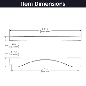 Channel Collection Pull 7-9/16'' cc Chrome Finish B076152-CH