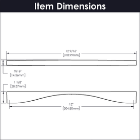 Channel Collection Pull 12'' cc Matte Black Finish B076154-MB