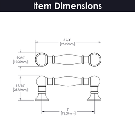 Fuller Collection Pull 3'' cc Polished Nickel Finish B076289-14