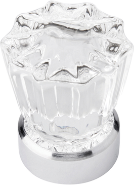 Luster Collection Knob 1-3/8'' diam Glass with Chrome Finish B076569-GLCH
