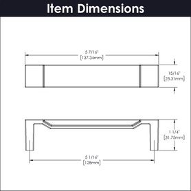 Fuse Collection Pull 5-1/16'' cc Satin Nickel with Black Wood Finish B076620WB-SN