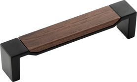 Fuse Collection Pull 5-1/16'' cc Matte Black with Walnut Finish B076620WN-MB