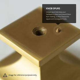 Monarch Collection Knob 1-1/4'' x 1-1/4'' Brushed Golden Brass Finish B076636-BGB