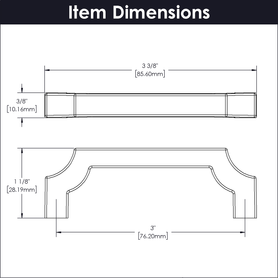Monarch Collection Pull 3'' cc Satin Nickel Finish B076640-SN