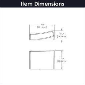 Flex Collection Knob 1-7/16'' x 9/16'' Chrome Finish B076717-CH