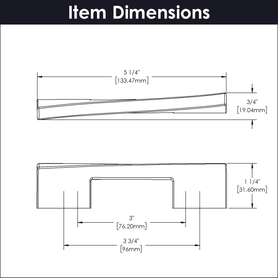 Flex Collection Pull 3'' & 3-3/4'' cc Chrome Finish B076719-CH