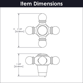 Fuller Collection Knob 2-1/8'' x 2-1/8'' Polished Nickel Finish B076809-14