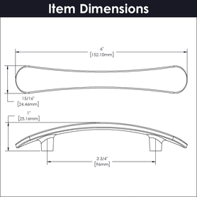 Vale Collection Pull 3-3/4'' cc Matte Black Finish B076860-MB