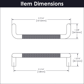 Verge Collection Pull 5-1/16'' cc Matte Black Finish B076873-MB