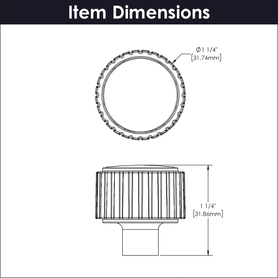 Sinclaire Collection Knob 1-1/4'' diam Brushed Golden Brass Finish B076883-BGB