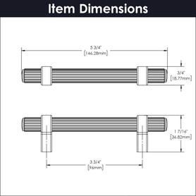 Sinclaire Collection Pull 3-3/4'' cc Polished Nickel Finish B076888-14
