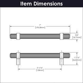 Sinclaire Collection Pull 5-1/16'' cc Matte Black & Brushed Golden Brass Finish B076890-MBBGB