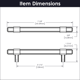 Monroe Collection Pull 5-1/16'' cc Satin Nickel Finish B076900-SN