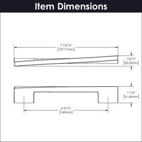 Flex Collection Pull 6-5/16'' cc Satin Nickel Finish B077023-SN