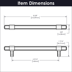 Monroe Collection Pull 6-5/16'' cc Satin Nickel Finish B077025-SN