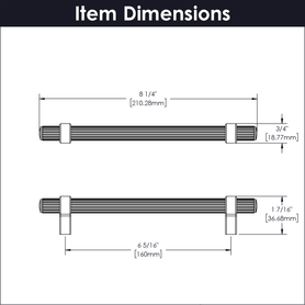 Sinclaire Collection Pull 6-5/16'' cc Matte Black Finish B077051-MB