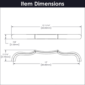 Trellis Collection Appliance Pull 12'' cc Polished Nickel Finish B077111-14