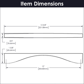 Channel Collection Appliance Pull 12'' cc Satin Nickel Finish B077118-SN