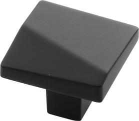 Veer Collection Knob 1-3/8'' Square Matte Black Finish B077150-MB