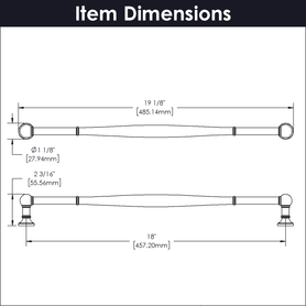 Fuller Collection Appliance Pull 18'' cc Polished Nickel Finish B077278-14