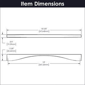 Channel Collection Appliance Pull 18'' cc Chrome Finish B077286-CH
