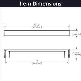 Avenue Collection Appliance Pull 12'' cc Chrome Finish B077287-CH