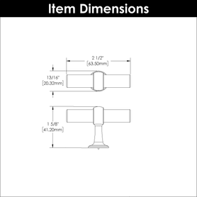 Ostia Collection T-Knob 2-1/2'' X 13/16'' Matte Black Finish B077328-MB