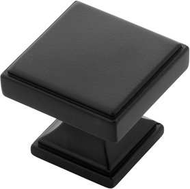 Brownstone Collection Knob 1-3/8'' Square Matte Black Finish B077460-MB