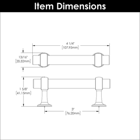 Ostia Collection Pull 3'' cc Matte Black Finish B077522-MB