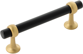 Ostia Collection Pull 3-3/4'' cc Matte Black and Brushed Golden Brass Finish B077523-MBBGB