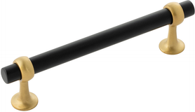 Ostia Collection Pull 5-1/16'' cc Matte Black and Brushed Golden Brass Finish B077524-MBBGB