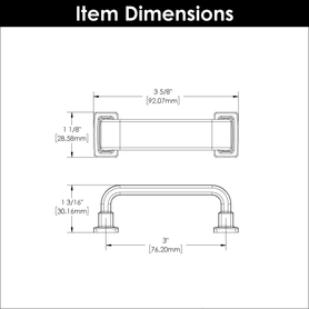 Brighton Collection Pull 3'' cc Matte Black Finish B077892MB
