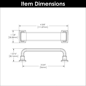 Brighton Collection Pull 3-3/4'' cc Satin Nickel Finish B077893SN