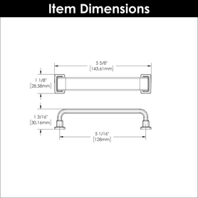 Brighton Collection Pull 5-1/16'' cc Satin Nickel Finish B077894SN
