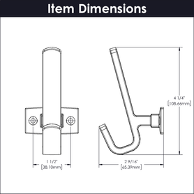 Brighton Collection Hook 1-1/2'' cc Matte Black Finish B077900MB