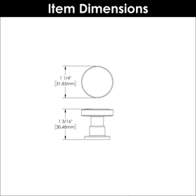 Urbane Collection Knob 1-1/4'' diam Matte Black Finish B077944MB