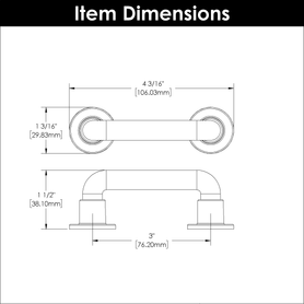 Urbane Collection Pull 3'' cc Matte Black Finish B077946MB