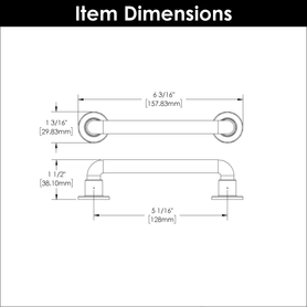 Urbane Collection Pull 5-1/16'' cc Satin Nickel Finish B077948SN