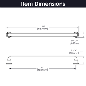 Urbane Collection Appliance Pull 18'' cc Matte Black Finish B077953MB