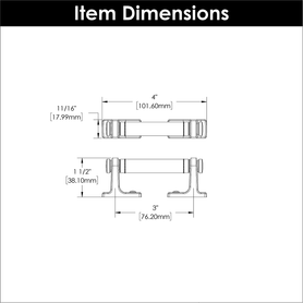 Reserve Collection Pull 3'' cc Matte Black with Brown Leather Finish B077978LRMB