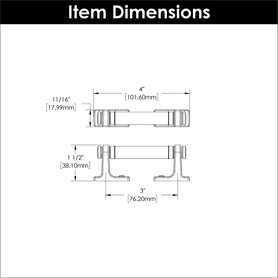 Reserve Collection Pull 3'' cc Satin Nickel with Brown Leather Finish B077978LRSN