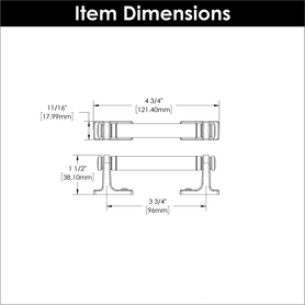 Reserve Collection Pull 3-3/4'' cc Matte Black with Brown Leather Finish B077979LRMB