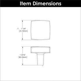 Coventry Collection Knob 1-1/4'' Square Polished Nickel Finish B07798614
