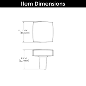 Coventry Collection Knob 1-1/4'' Square Satin Nickel Finish B077986SN